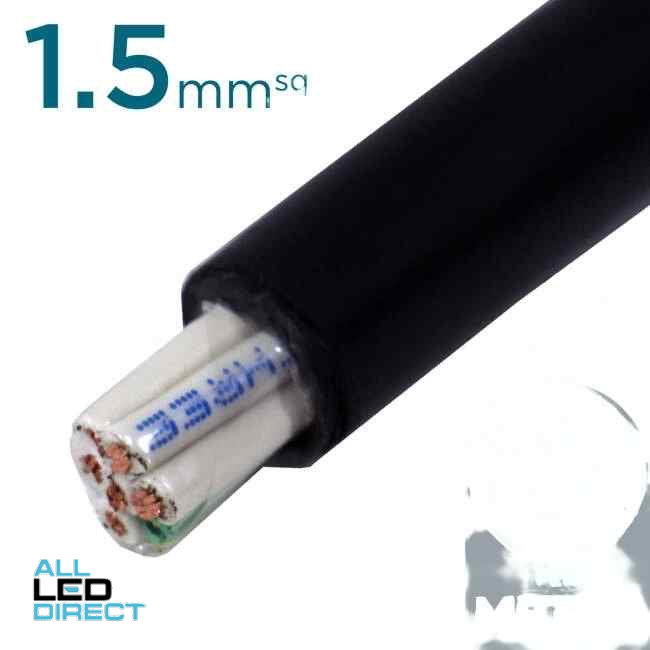 Apec 1.5mm 6 Core & Earth Black Control Cable Per Metre