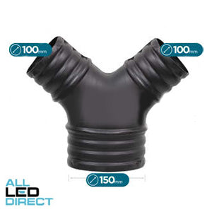 Ausmalt 150mm x 100mm x 100mm Poly Uninsulated Y Branch