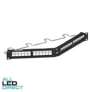 Commscope Angled Shielded 24 Port Patch Panel Black Unloaded