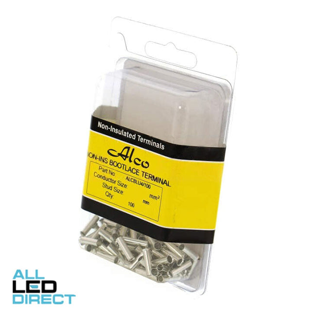 Wattmaster 4.0mm Non Insulated Bootlace Terminal Pack of 100