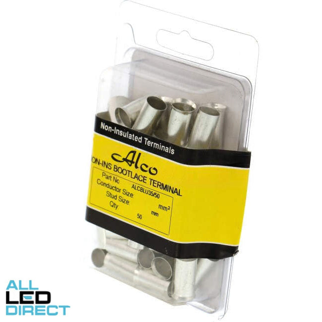 Wattmaster 35mm Non Insulated Bootlace Terminal Pack of 50