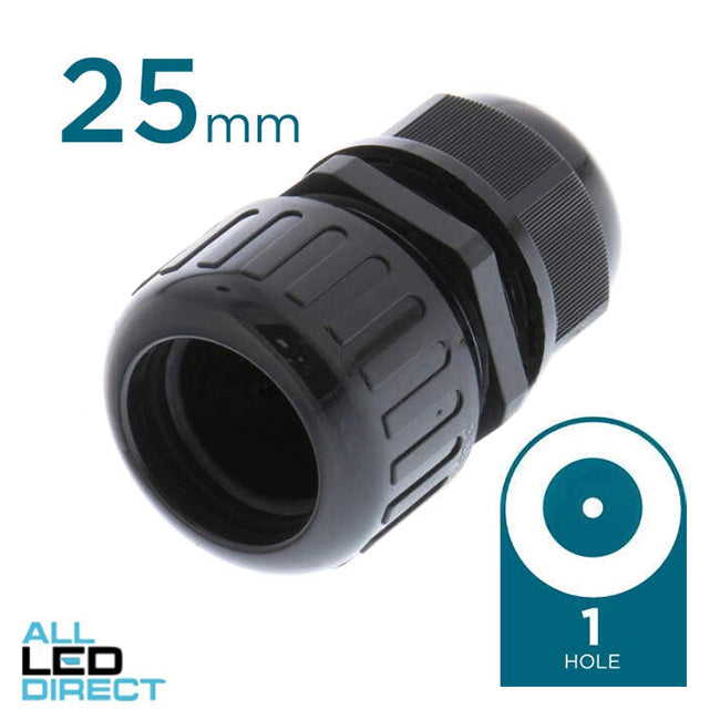 Cobalt Solar Energy 25mm Solar Nylon Gland With 1 Hole x 2.5-6mm TPS End Of Conduit Each