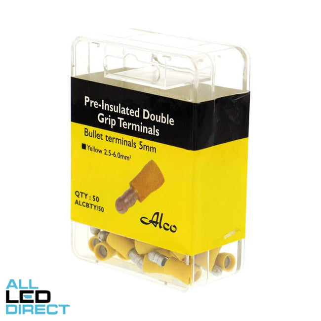 Wattmaster 2.5mm To 6.0mm Male Bullet Terminal Yellow Pack of 50