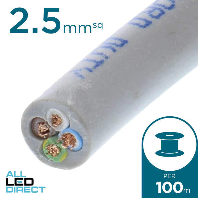 Apec 2.5mm 4 Core Ordinary Duty Flex Cable Grey 100 Metre Drum