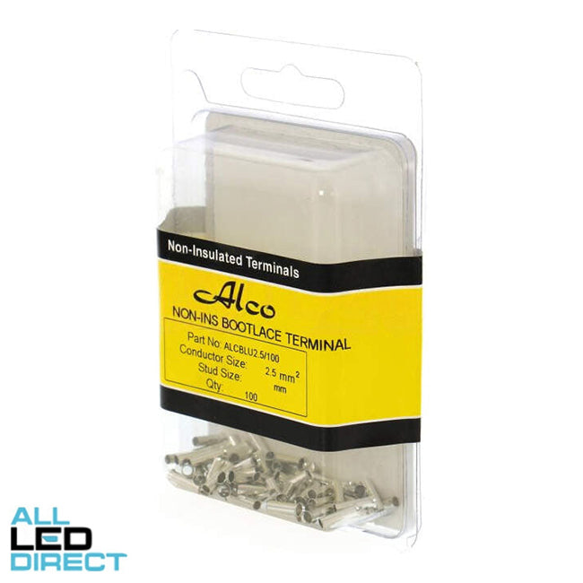 Wattmaster 2.5mm Non Insulated Bootlace Terminal Pack of 100