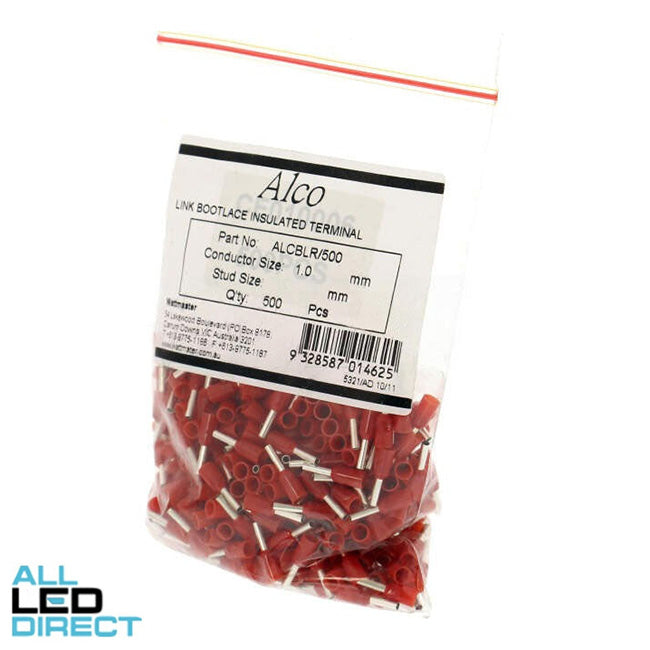 Wattmaster 1mm Bootlace Pin Terminal Red Pack of 500