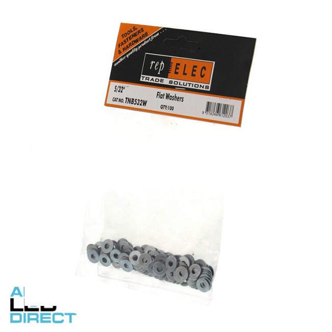 Repelec 5/32 inch Flat Washer Zinc Plated 100 Pack