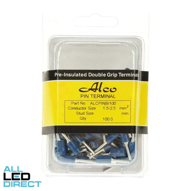 Wattmaster 1.5mm To 2.5mm Insulated Pin Crimp Terminal Blue Pack of 100