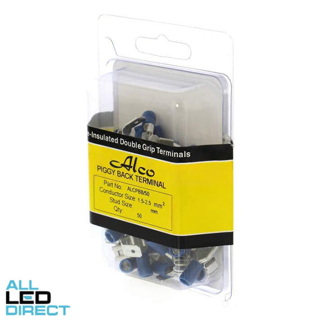 Wattmaster 1.5mm To 2.5mm Insulated Piggy Back Terminal Black Pack of 50