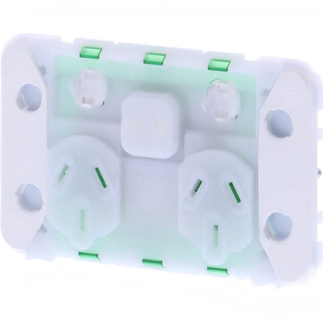 Clipsal 10 Amp WISER ICONIC Bluetooth Double Internal Powerpoint Grid Plate Only Vivid White
