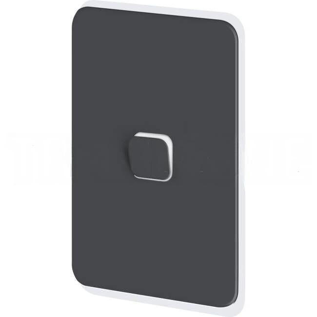 Clipsal 1 Gang ICONIC Vertical Internal Rocker Switch Cover Plate Anthracite