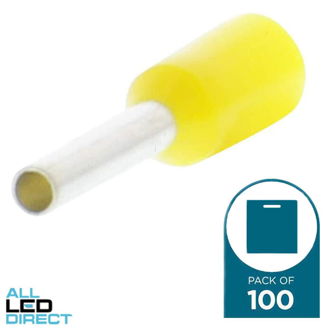 Wattmaster 1.0mm Bootlace Pin Terminal Yellow Pack of 100