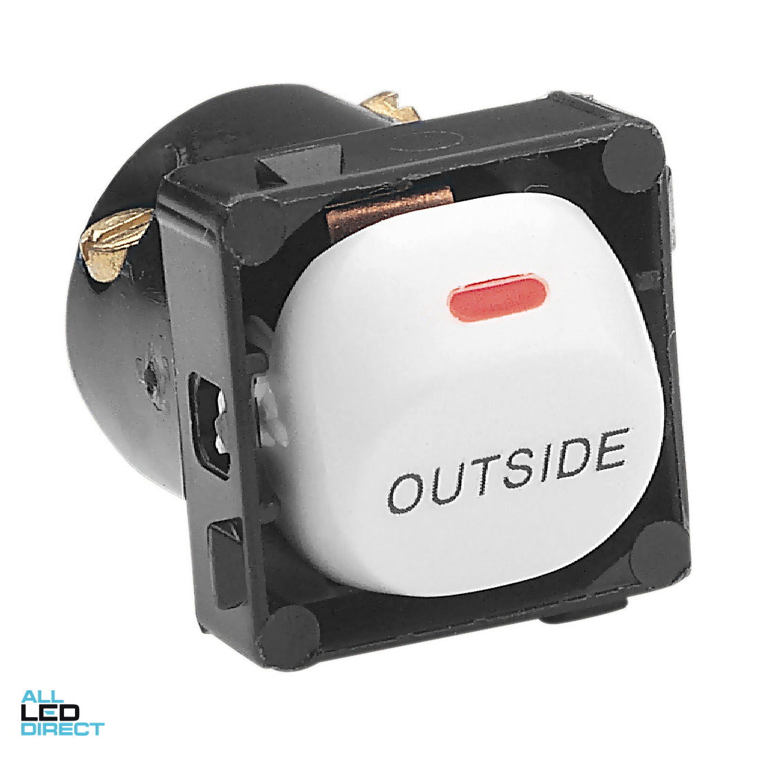 Clipsal 10 Amp 30 SERIES 2 Way Rocker Switch Mech White Engraved With 'OUTSIDE' ALL LED Direct