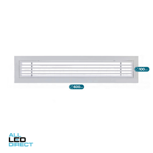 Powerwave Air 600mm x 100mm Bar Grille with Removable Core