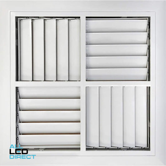 Powerwave Air 225mm x 225mm 4 Way Multi Direction Outlet with Adjustable Blade Excluding Neck Adaptor & Clips