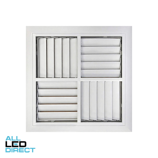 Powerwave Air 300mm x 300mm 4 Way Multi Direction Outlet with Snap on Clips & Adjustable Blade (Excluding Neck Adaptor)