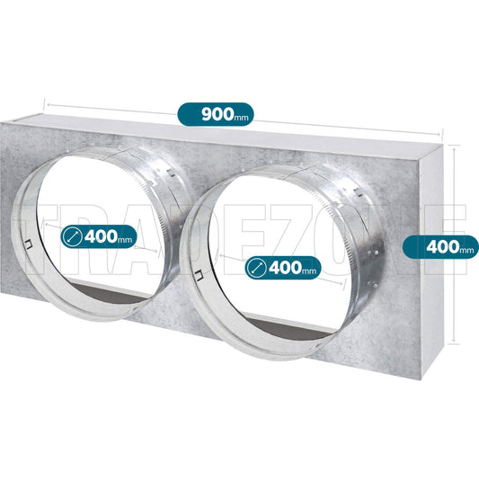 Powerwave Air 900mm x 500mm Return Air Insulated Box with 2 x 400mm Spigot