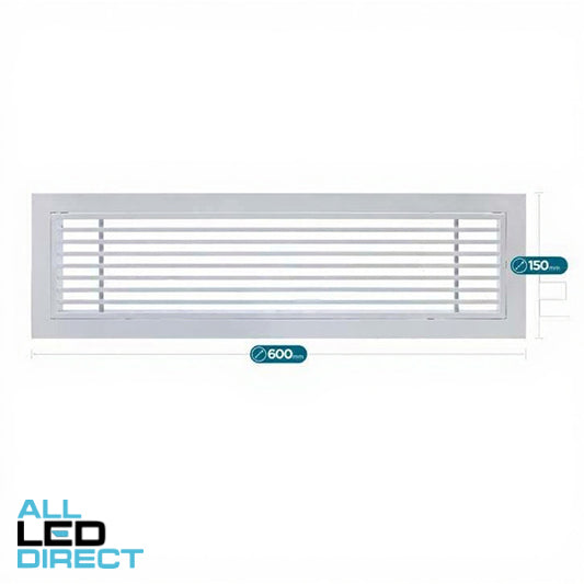 Powerwave Air 600mm x 150mm Bar Grille with Removable Core