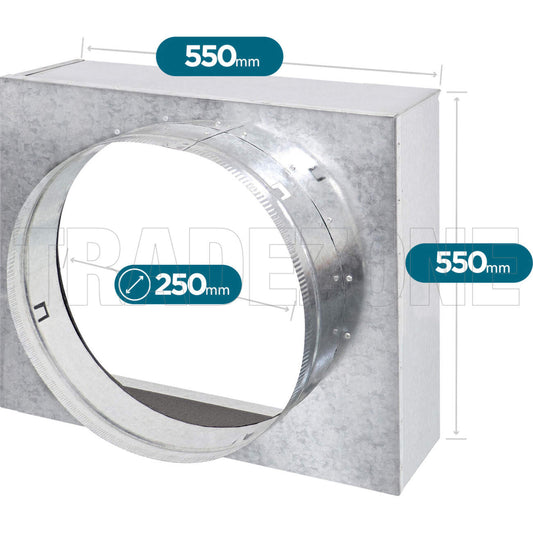 Powerwave Air 550mm x 550mm Return Air Insulated Box with 1 x 250mm Spigot