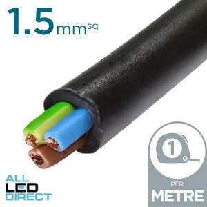 Power Flex Cables 1.5mm 2 Core & Earth Submersible Flexible Cable Per Metre