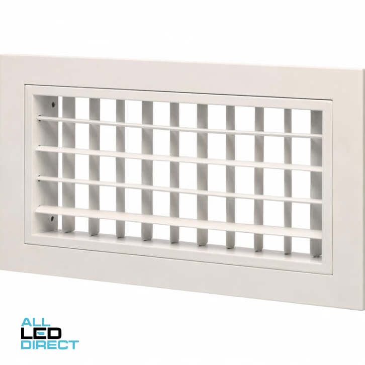 Powerwave Air 350mm x 150mm Double Deflection Wall Register with Removable Core White