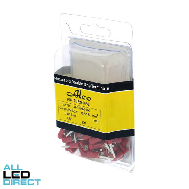 Wattmaster 0.5mm To 1.5mm Insulated Pin Crimp Terminal Red Pack of 100