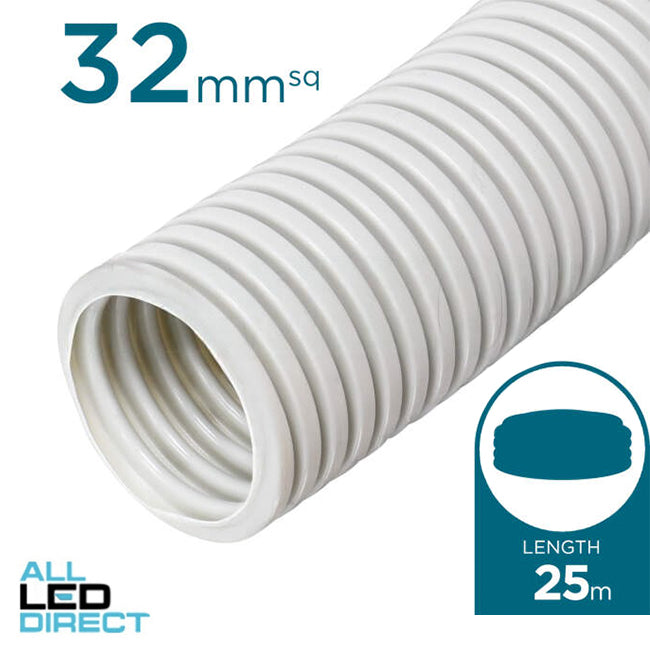 APP 32mm x 25 Metre Grey Heavy Duty Solar Corrugated Conduit Grey - Green Star Certified