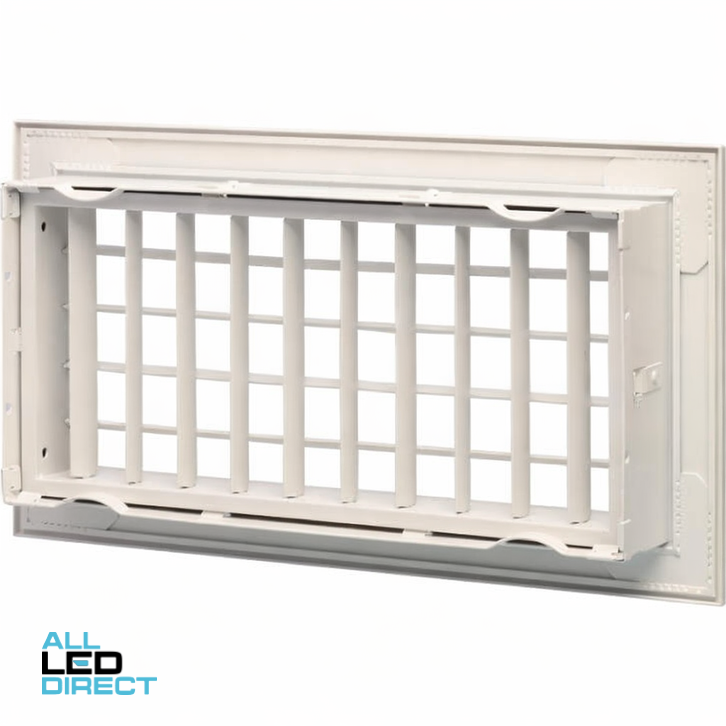 Powerwave Air 350mm x 150mm Double Deflection Wall Register with Removable Core White