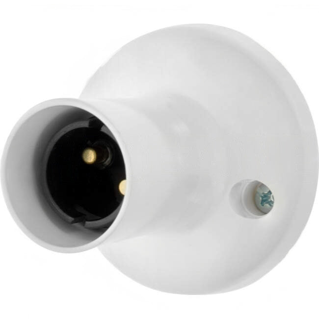 HPM 2 Pin Bayonet Cap Batten Holder With Fixings White