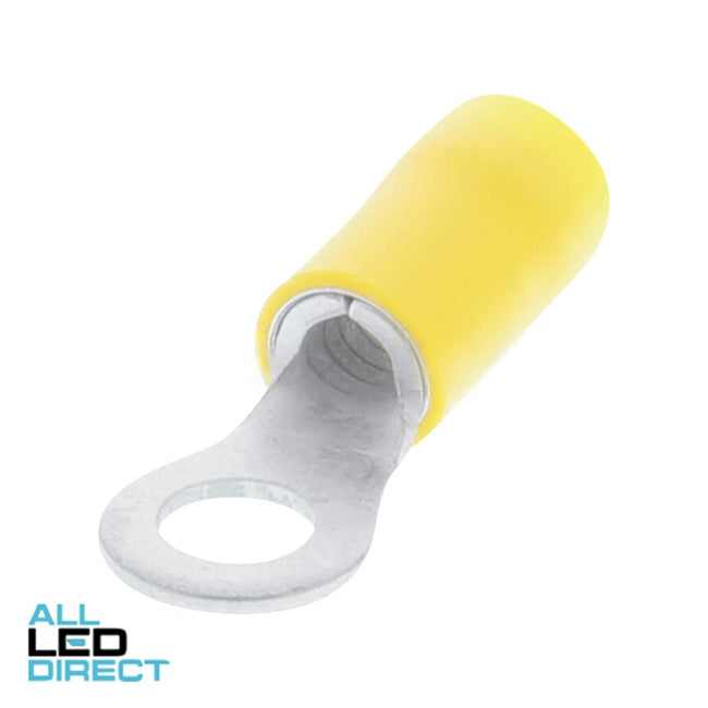 Wattmaster Stud Ring Terminal Suitable For 6mm Yellow Pack Of 50