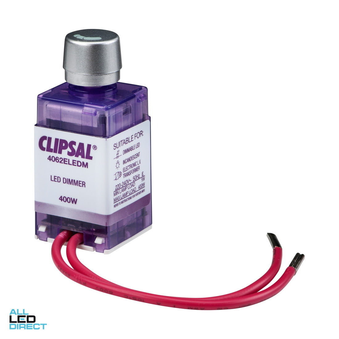 Clipsal 400 Watt STANDARD LED Rotary Dimmer Mech Transparent ALL LED Direct