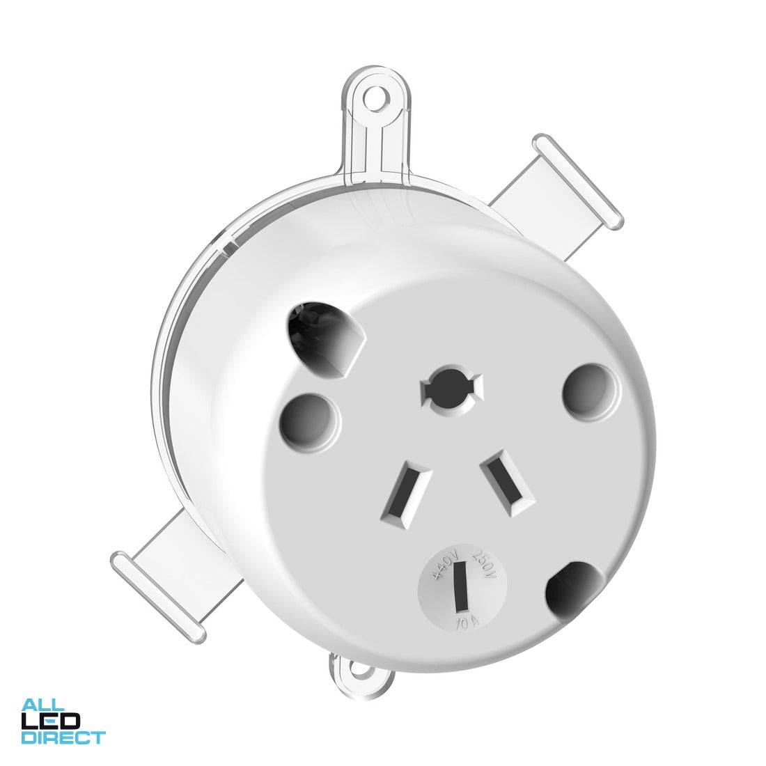 Clipsal 10 Amp 4 Pin Single Plug Base White ALL LED Direct