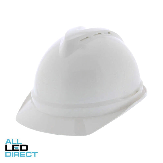 MSA V-GARD 500 Vented Hard Hat With 6 Point PUSH KEY Suspension White