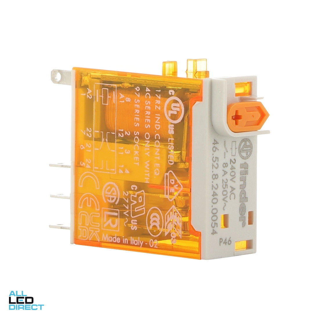 NHP FINDER 8 Amp 2 x C/O Contact 240 Volts AC Coil With LED Indicator Miniature Industrial Relay Plug In ALL LED Direct