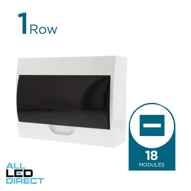 NHP 1 Row of 18 Pole Plastic Surface Mounted Switchboard Transparent Door