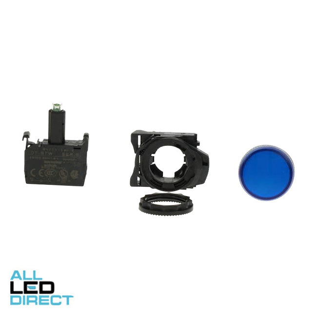 NHP 22.5mm LED Indicator Pilot Light Plastic Blue 240V AC