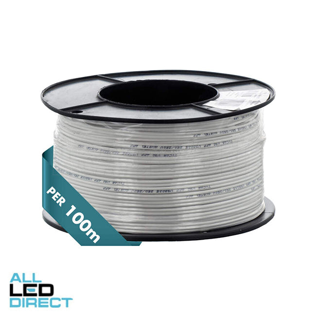 Apec 0.75mm Figure 8 Flex Cable White 100 Metre Drum
