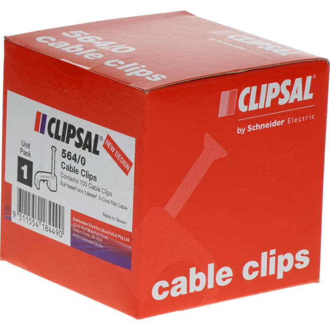 Clipsal 1mm Or 1.5mm 3 Core Cable Clips Box Of 100