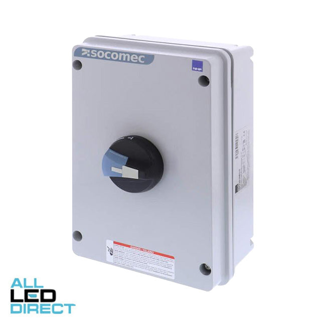 NHP 63 Amp 3 Pole IP65 ISOSWITCH Industrial Isolator Grey With Blue Handle