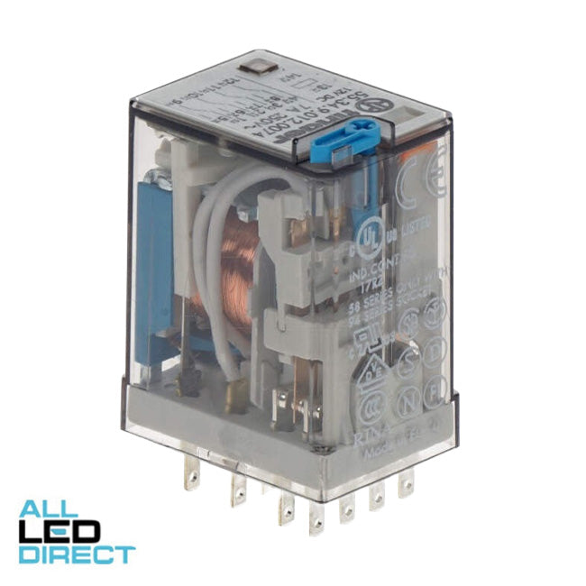 NHP FINDER 7 Amp 4 x C/O Contact 12 Volts DC Coil With LED Indicator Miniature General Purpose Relay Plug In