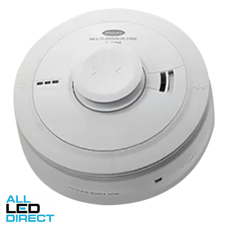 Brooks Surface Mounted 230 Volt Multi Sensor Photoelectric Smoke & Heat Alarm with Rechargeable Lithium Battery Backup