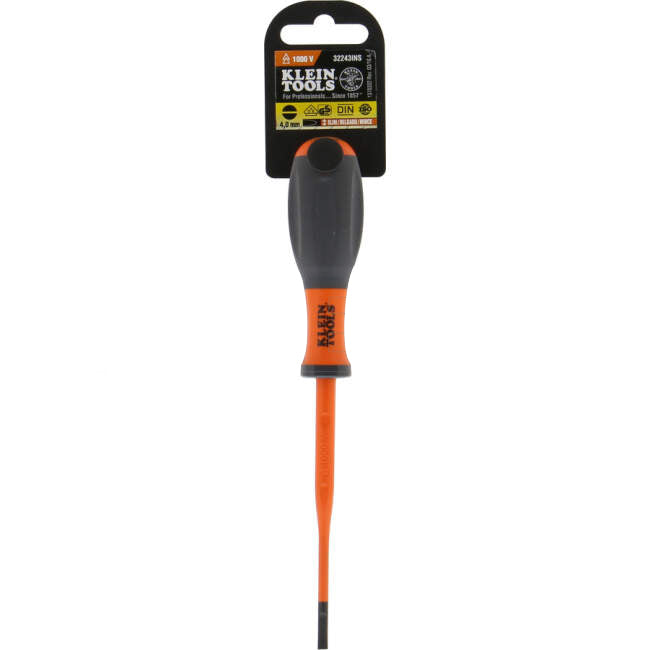 Klein Tools 1000v 100mm VDE Insulated Screwdriver 4.0mm