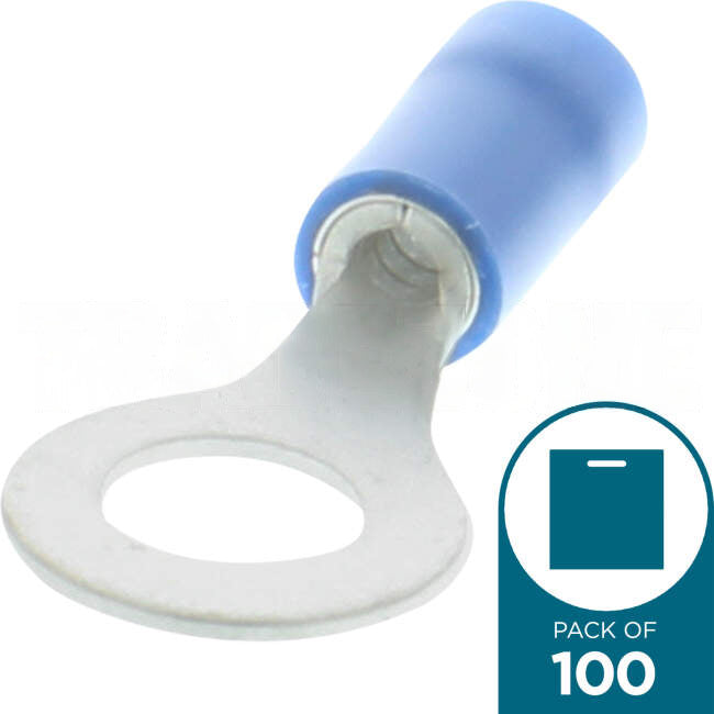 Wattmaster Stud Ring Terminal Suitable For 6mm Blue Pack Of 100