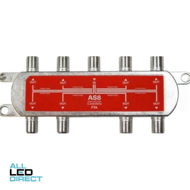 aDigitaLife 8 Way Tv Splitter 5-2400Mhz Power Pass A Class