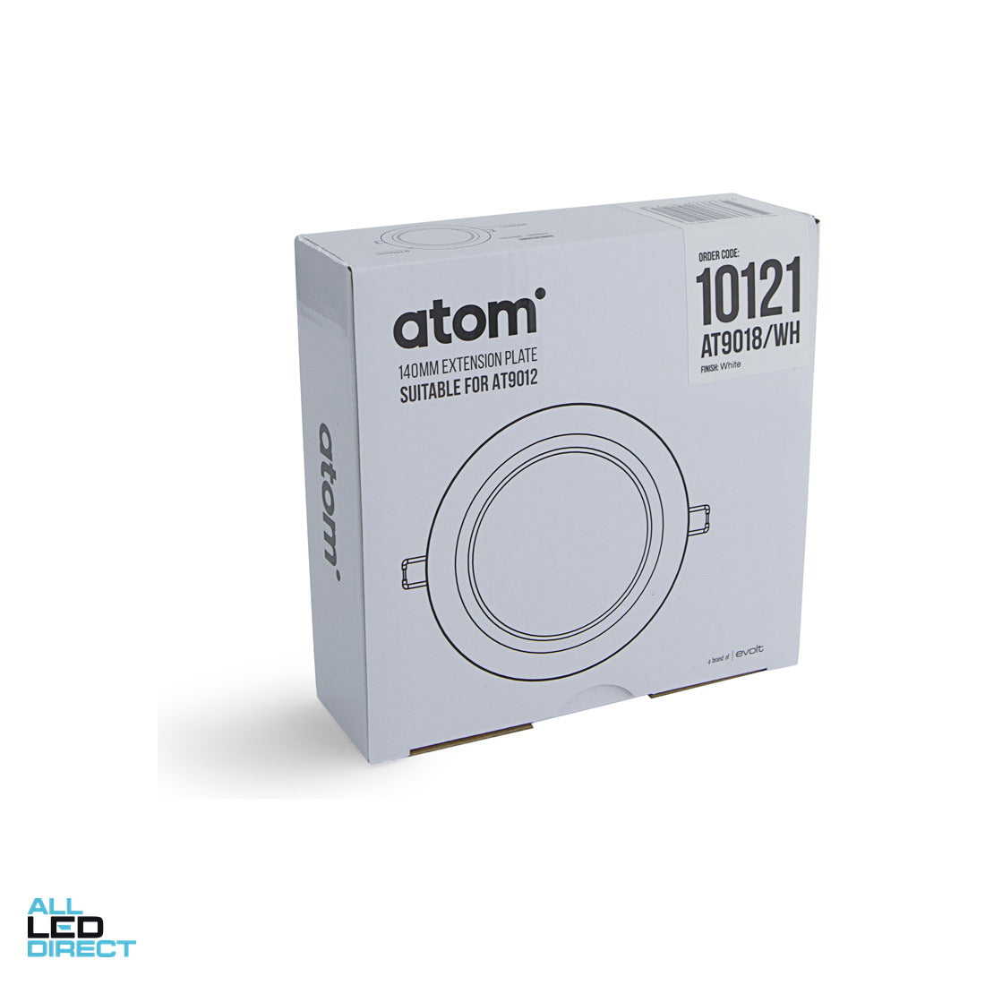 Atom 140 mm Wide Downlight Conversion Plate For AT9012 Downlights ALL LED Direct