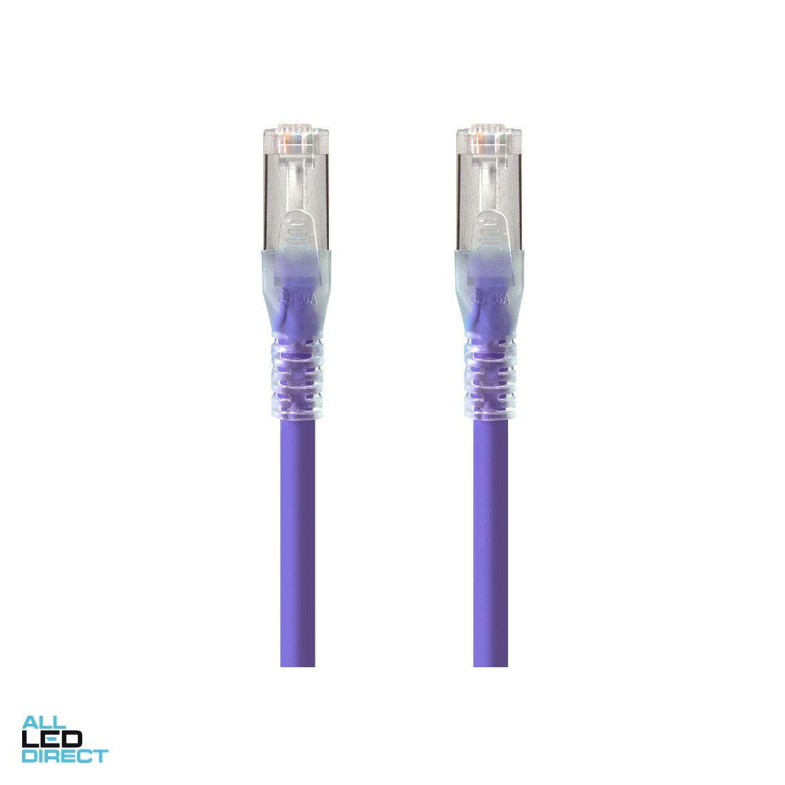 Serveredge 2m Purple 10GbE Shielded CAT6A LSZH Network Cable Patch Lead ALL LED Direct