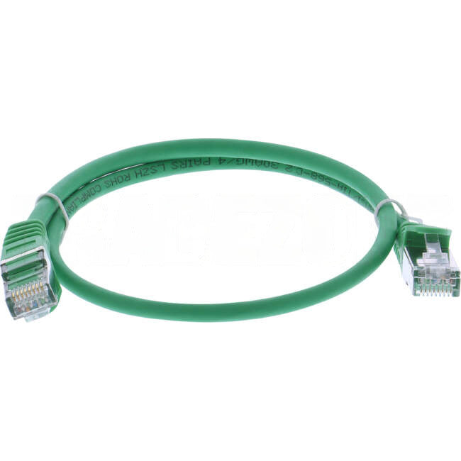 Serveredge 0.5 Metre RJ45 CAT6A S/FTP Thin Patch Lead Green