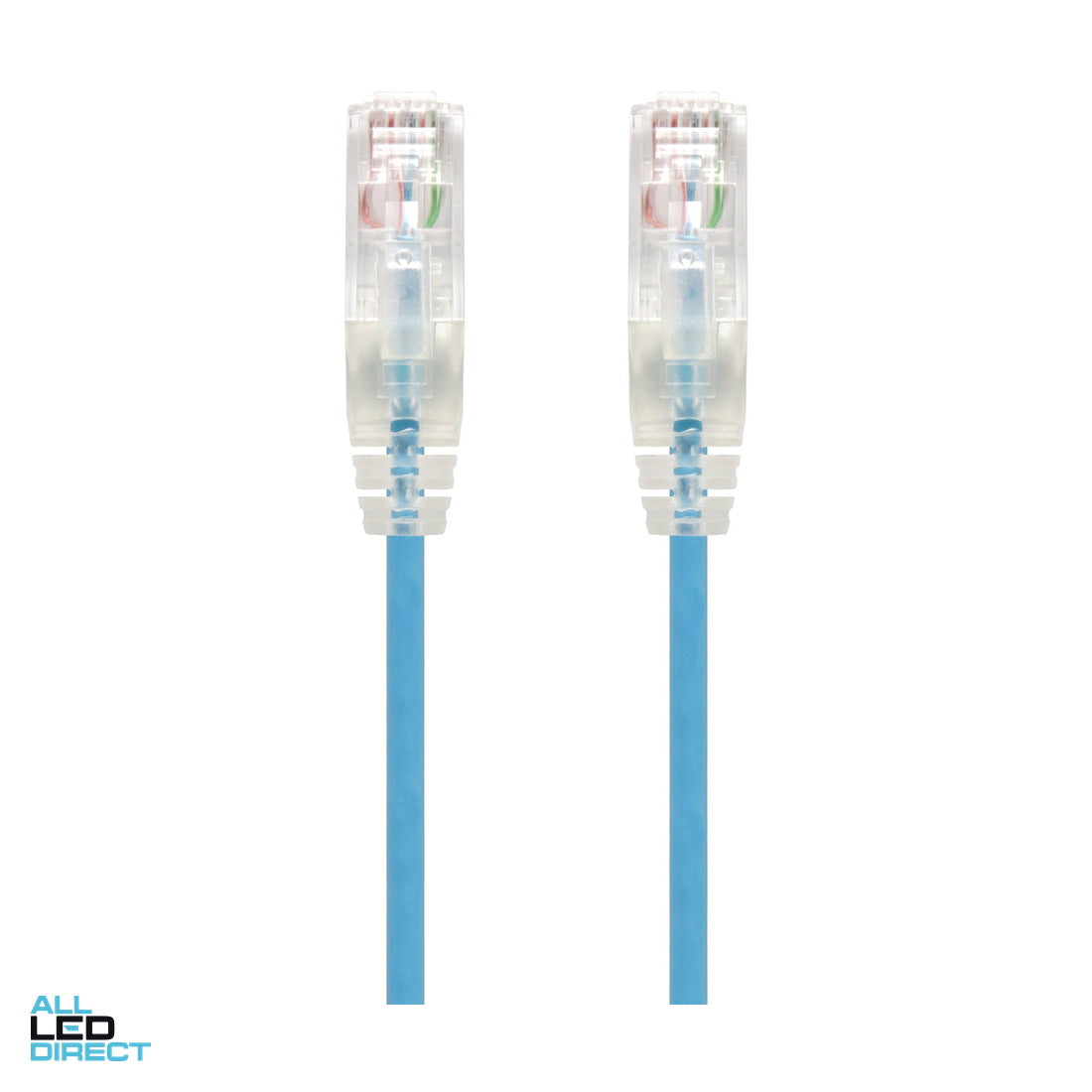 Serveredge 1.5m Blue Ultra Slim Cat6 Network Cable Patch Lead, UTP, 28AWG ALL LED Direct