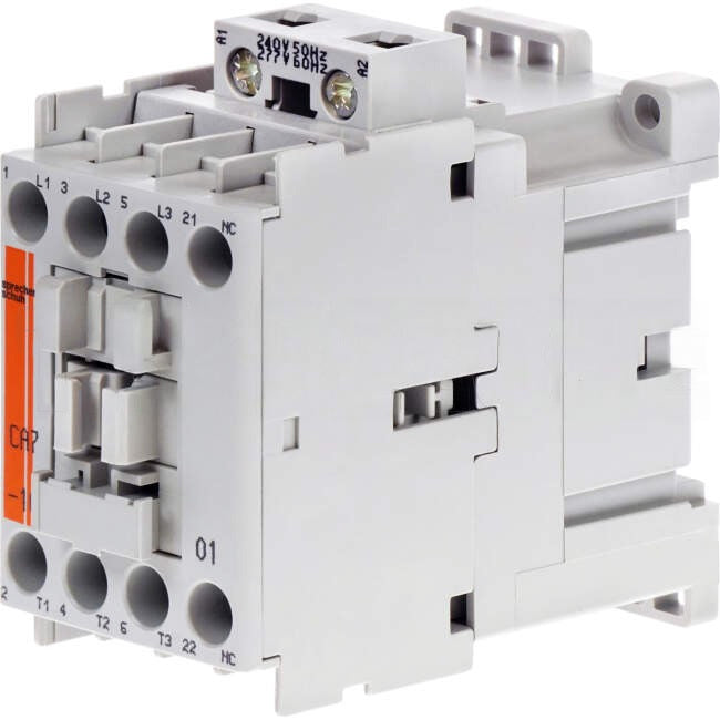 NHP 9 Amp to 32 Amp 3 Pole 7.5kW Contactor With 240 Volt AC Coil & 1 x N/C Auxiliary Contact
