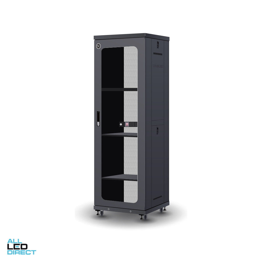 Serveredge 37RU 600mm x 600mm x 1837mm Fully Assembled Free Standing Server Cabinet ALL LED Direct